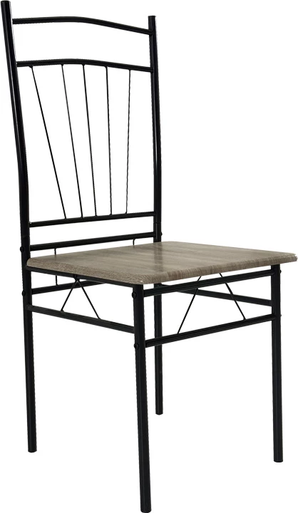 Tavolinë me karrige Roza II, set 5 copë, MDF, këmbë metalike, ngjyrë gri, 110x60x74cm