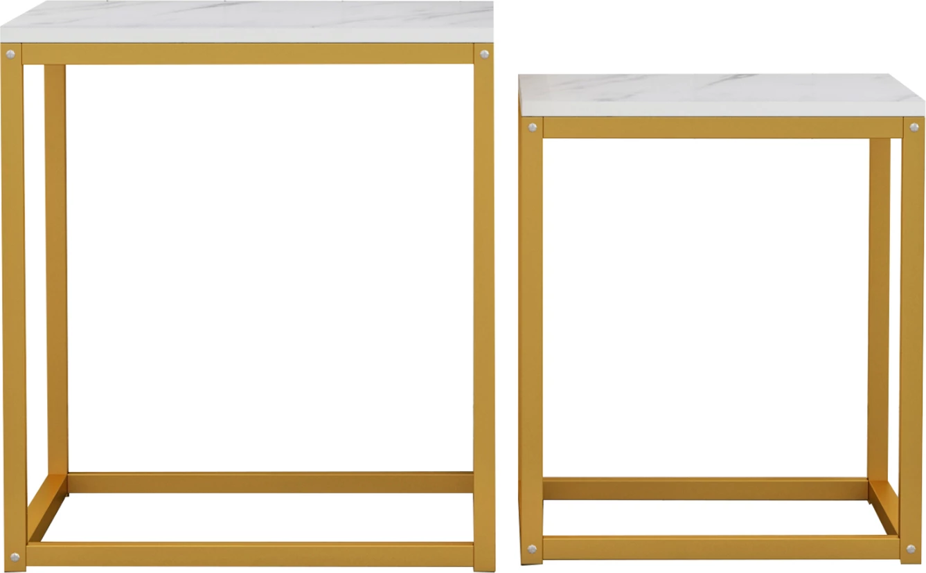 Tavolina anësore GRELAY set 2 copë MDF & metal 45Χ45Χ50Hcm.FH8762.11