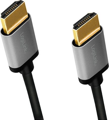Kabllo HDMI LogiLink A/M në A/M, 4K/60Hz, 1m, zi/gri