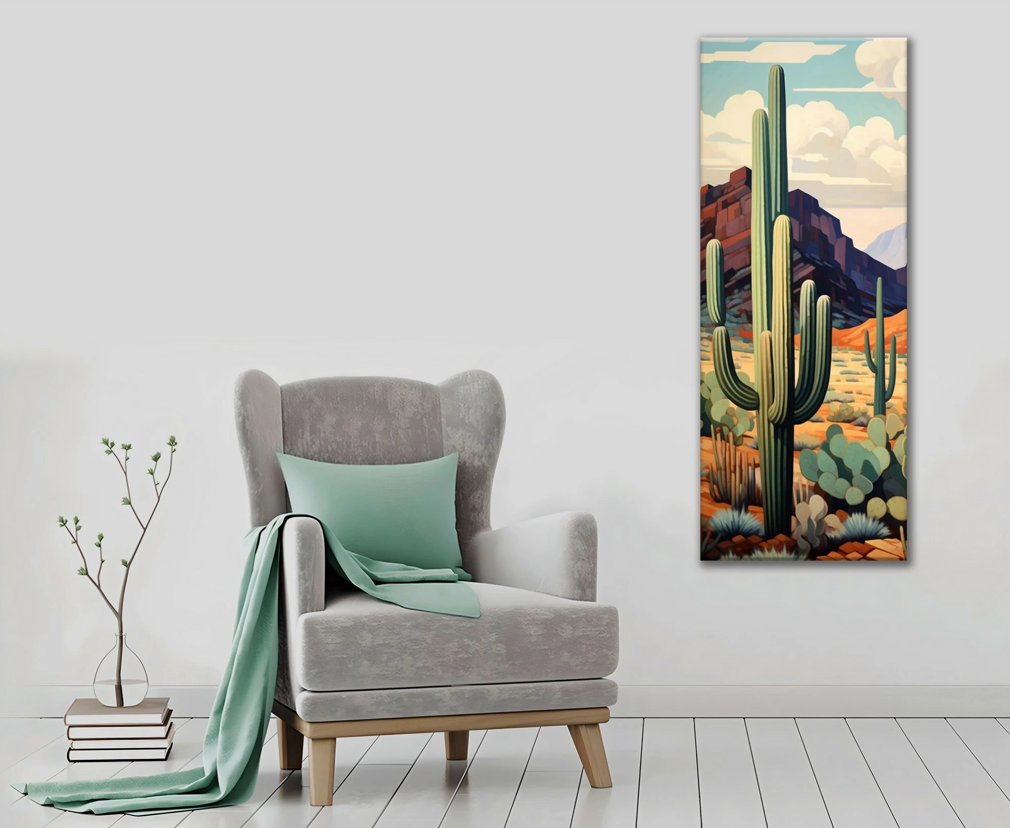 Pikturë dekorative në kanavacë, shumëngjyrëshe, Wallity PC356, 30x80cm
