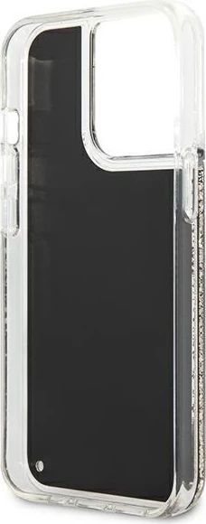 Mbështjellës Karl Lagerfeld KLHCP13LLGGKBK për iPhone 13/13 Pro 6.1", Liquid Glitter Gatsby, zi/artë