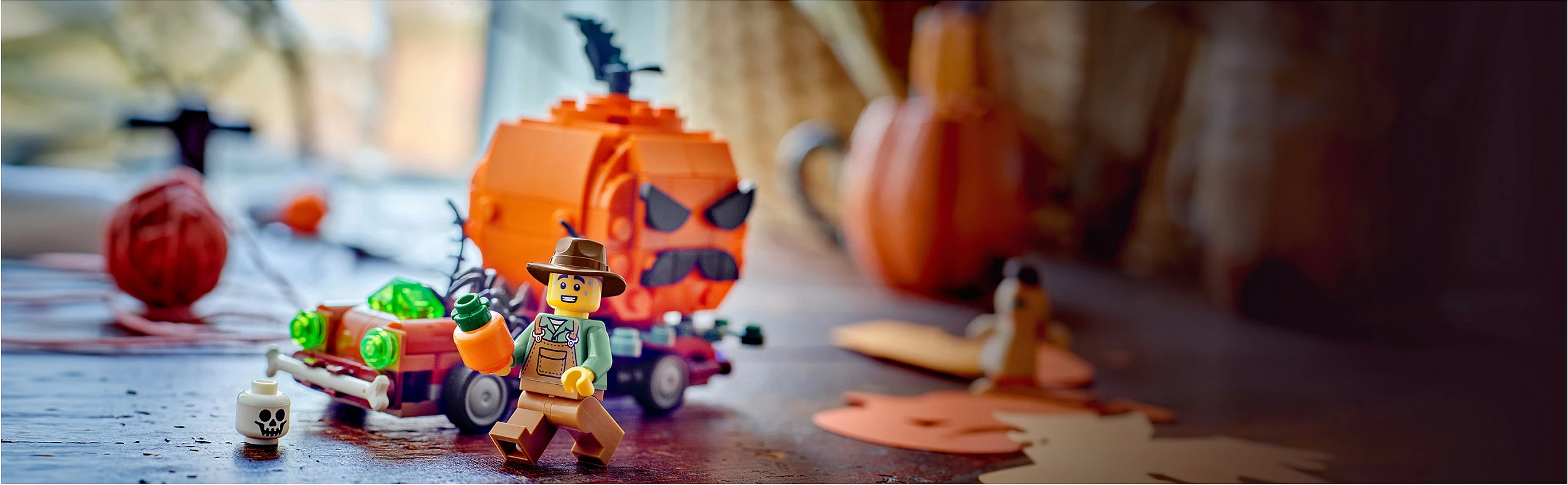 Set ndërtimi LEGO 40822 Jack-O-Lantern Pickup Truck, 177 pjesë, 8+, portokalli