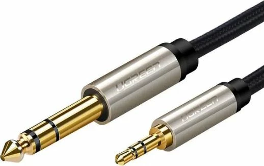 Kabl audio Ugreen AV127 3.5mm në 6.35mm TRS stereo 2m, argjendtë
