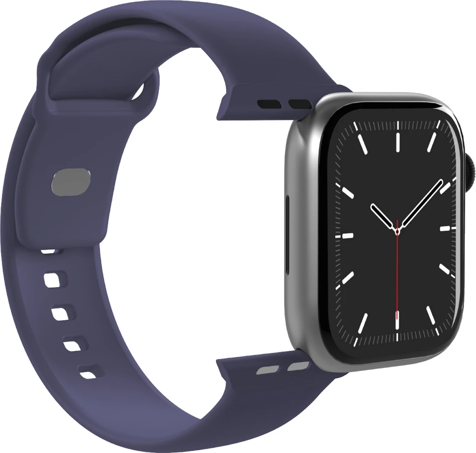 Rrip smartwatch, Puro, Icon, për Apple Watch 44/45/46/49 mm, silikon me tokëz metalike, blu marinë, set 2 rripa