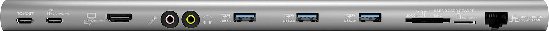 Adapter USB-C TerraTec Connect C6, 3x USB-A, USB-C PD, HDMI, LAN, lexues kartelash, argjendtë