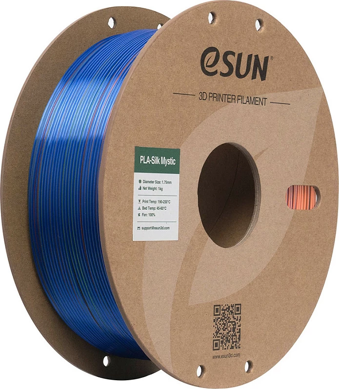 Filament 3D eSun PLA-Silk Mystic 1.75mm, 1kg, Blu/Portokalli/Jeshi
