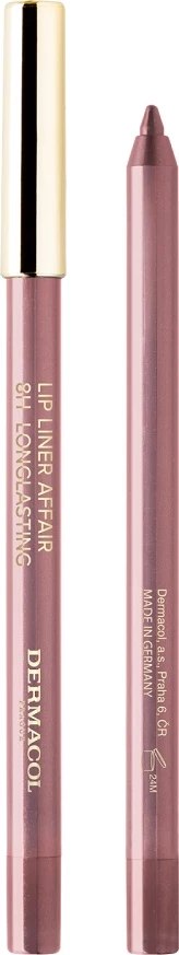 Laps për buzë Dermacol 8H Lip Liner Affair Creamy Lip Pencil për femra, 1 copë