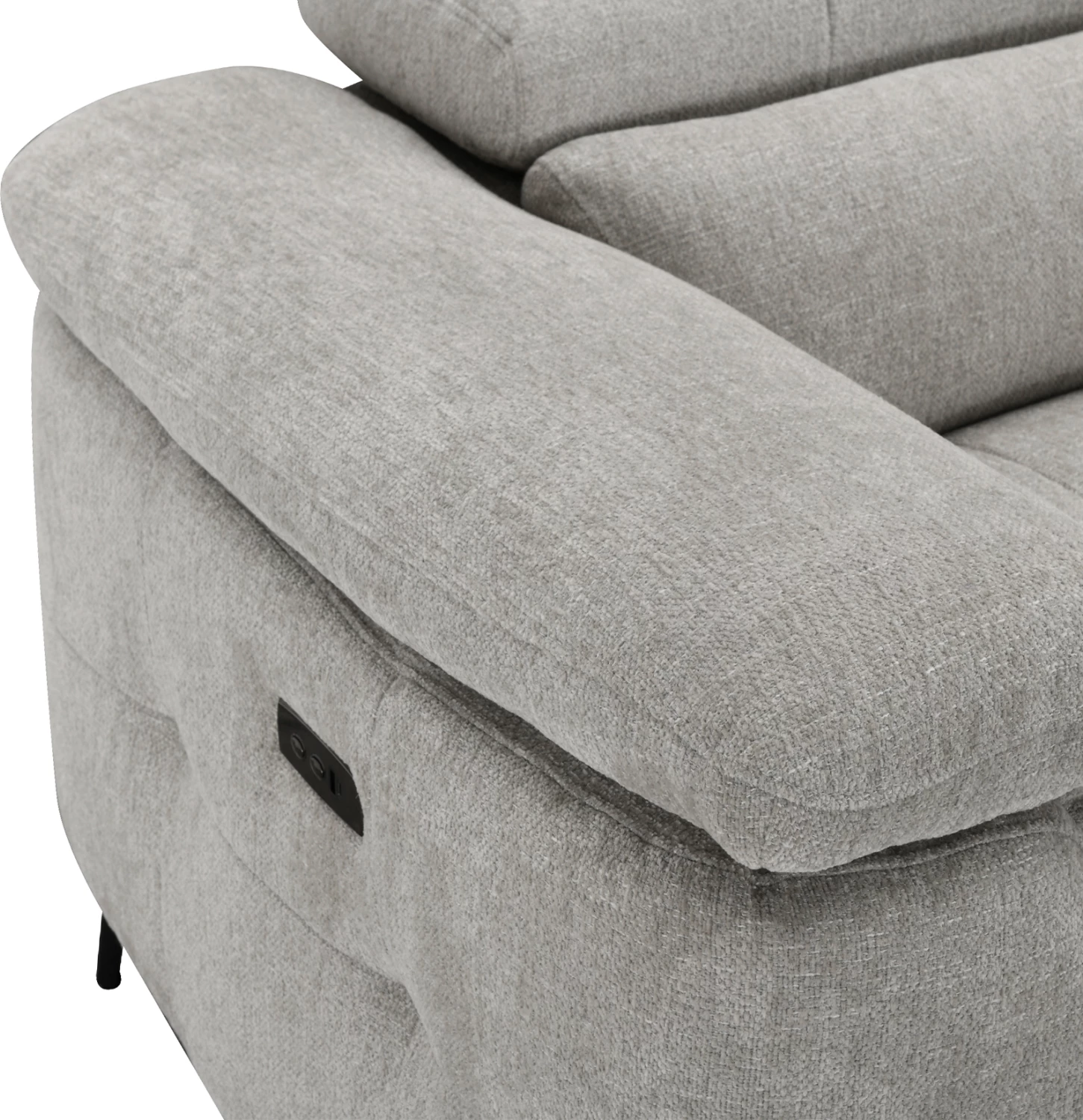 Këndare e djathtë 5-vendëshe me recline, stof bezhë, CD3315.02R, 275x231x77cm