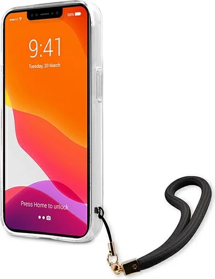 Mbështjellës Guess GUHCP13MKCABBK për iPhone 13, 6.1", Camo, i zi, me varëse