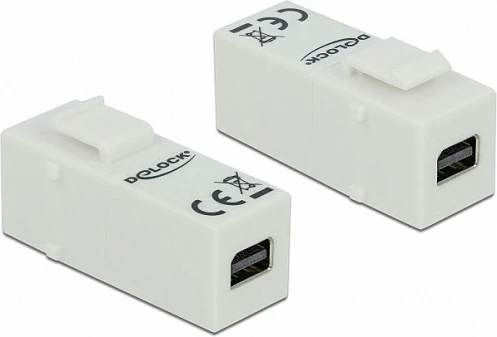 Modul Keystone Mini DisplayPort DeLOCK 86387, femër-femër, i sheshtë, i bardhë