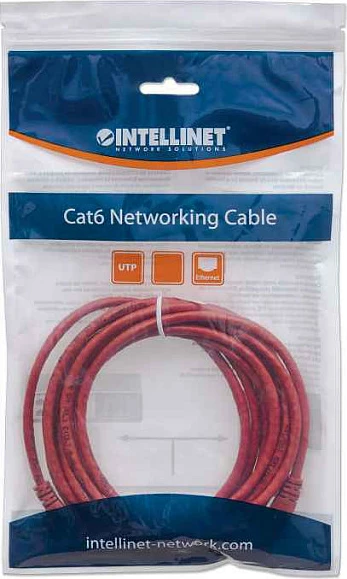 Kabllo rrjeti Intellinet Cat6 2m RJ45, CCA, U/UTP, e kuqe