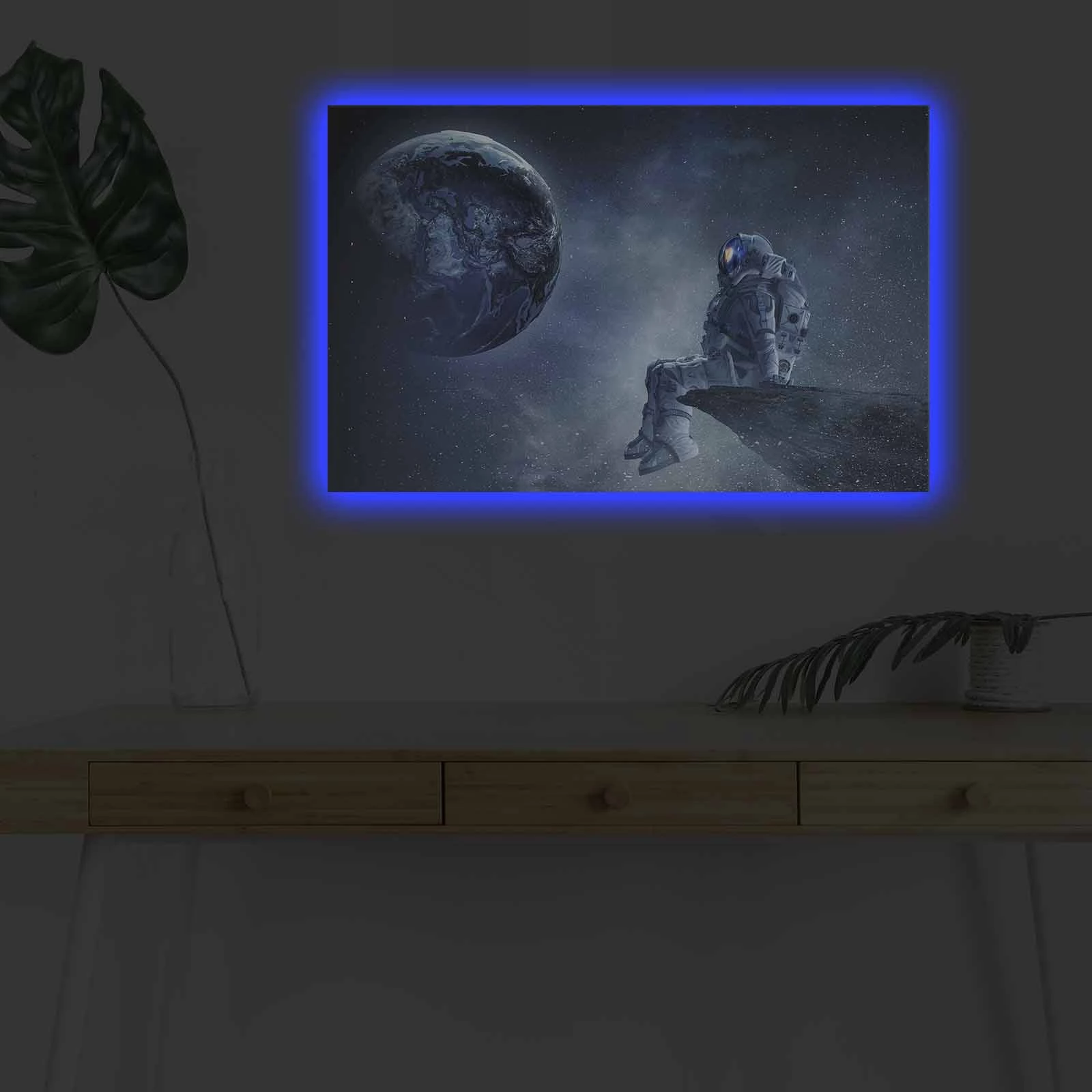 Pikturë dekorative me drita LED, NASA-005, shumëngjyrëshe, 45x70cm