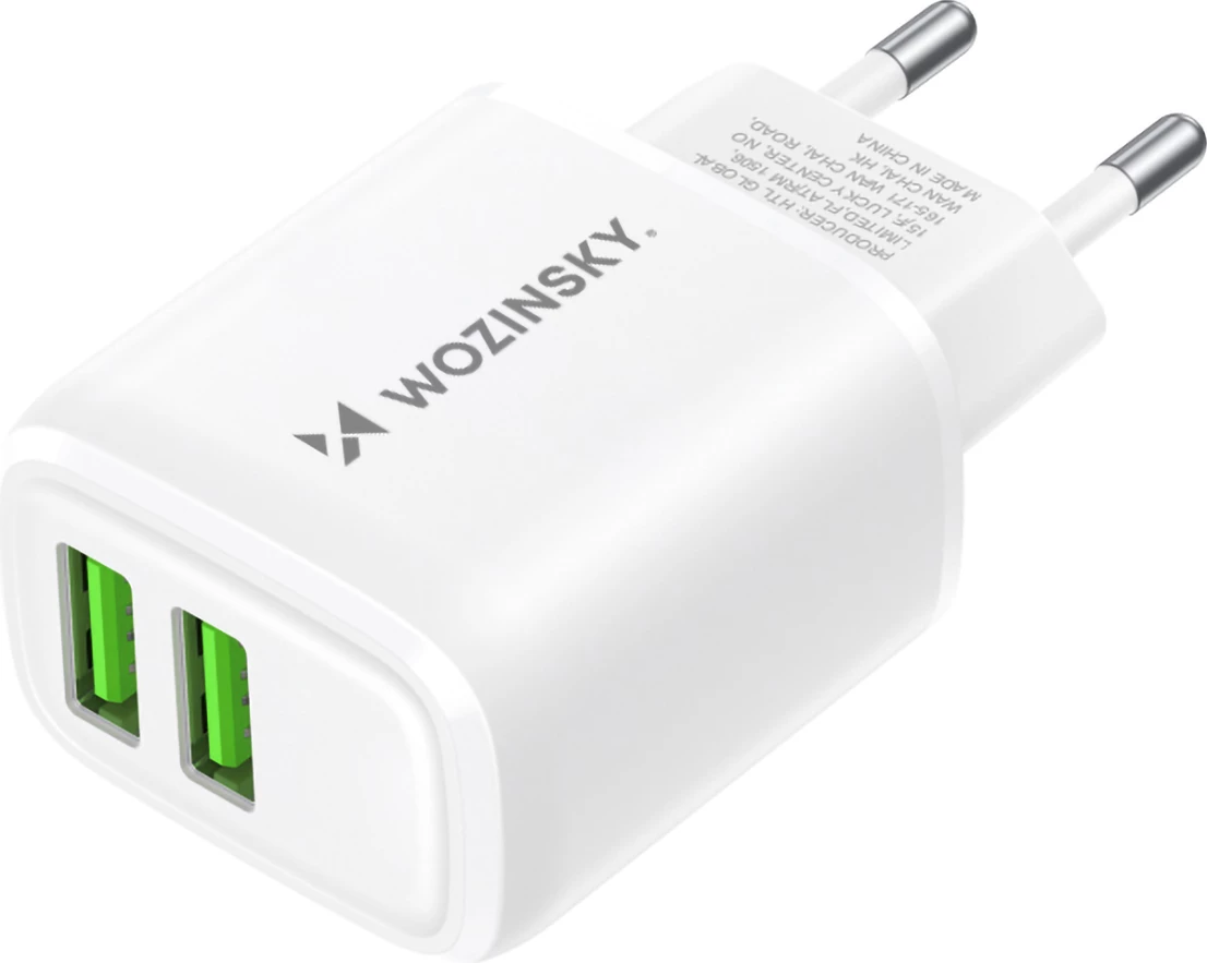 Karikues muri Wozinsky CUWCW, 2 x USB-A, 2.4A, i bardhë