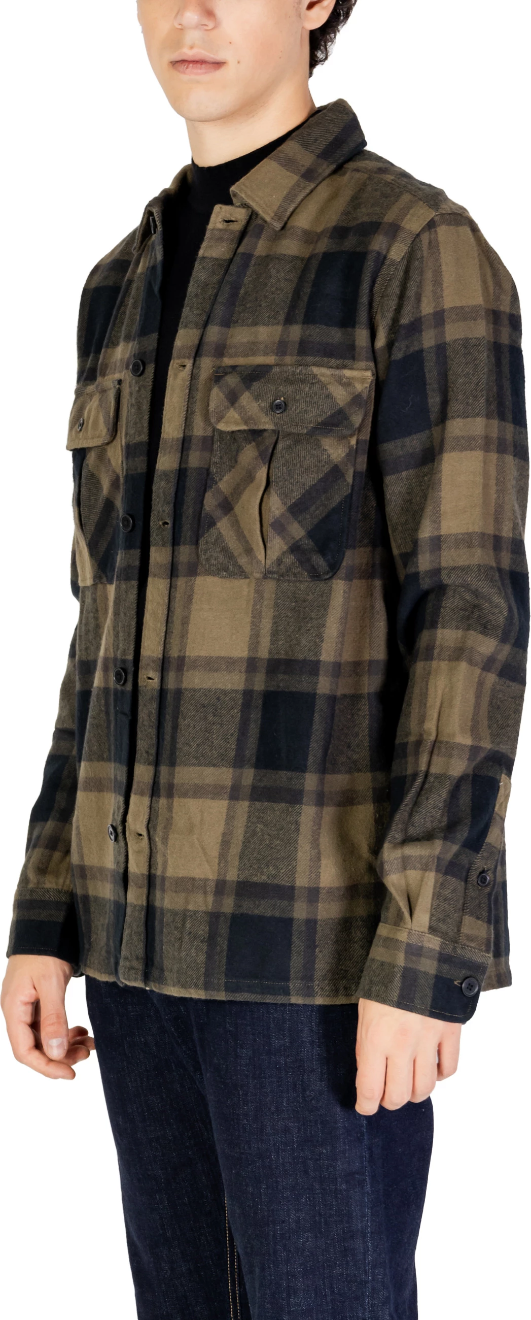 Këmishë overshirt për meshkuj Only & Sons ONSCEDRIC LIFE CHECK 22030843, e gjelbër [Madhësia: XL]