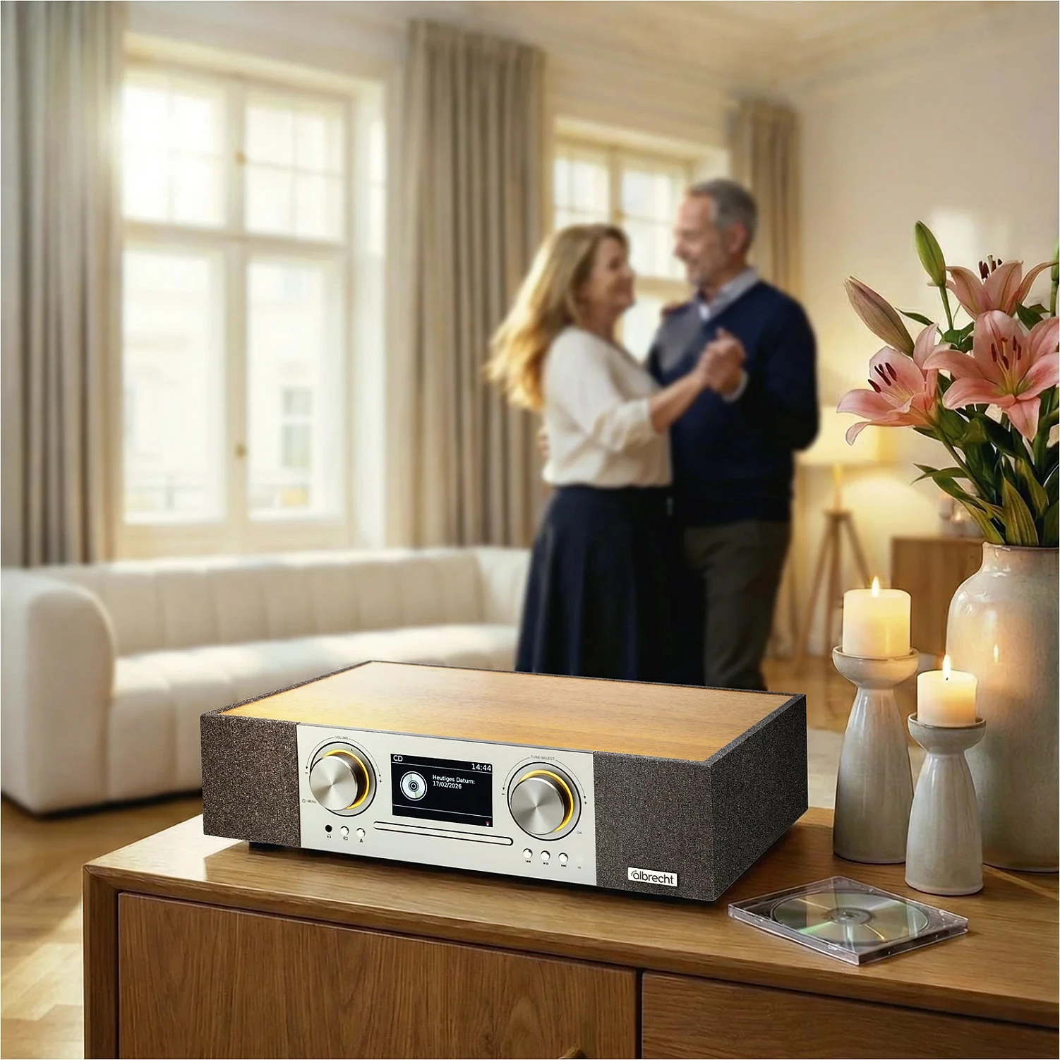 Sistem audio Albrecht DR 1000, all-in-one, dru/gri