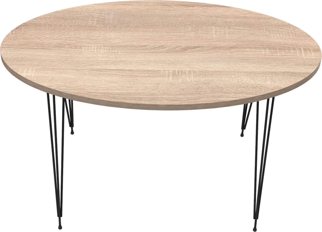 Tavolinë kafeje ovale, ngjyrë sonama, këmbë metali të zeza, GRANIT FH18177.03, 90x50x42 cm