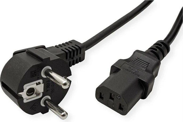 Kablë rryme VALUE 19.99.1017, Schuko (CEE7/7) në IEC320 C13, 0.6 m, 10A/250V, e zezë