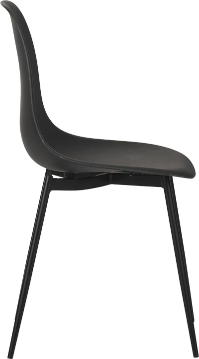 Karrige Ballen, PP e zezë, këmbë metalike të zeza, 41.5x53x84.5cm (set prej 4 copash)