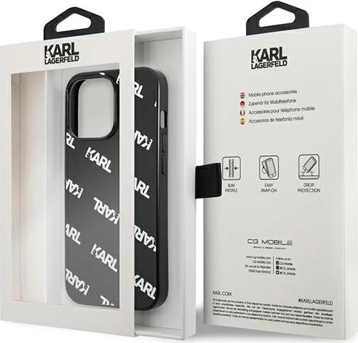 Mbështjellës Karl Lagerfeld KLHCP13LPULMBK3 për iPhone 13/13 Pro, hardcase, i zi