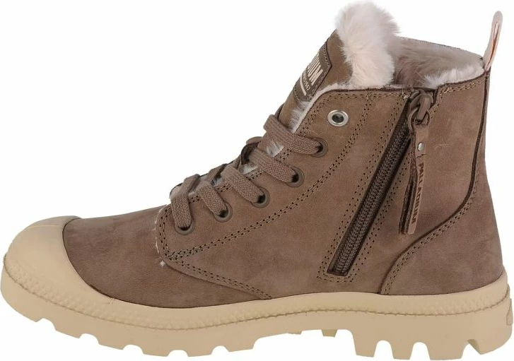 Çizme për femra Palladium, Pampa Hi Zip WL, ngjyrë kafe