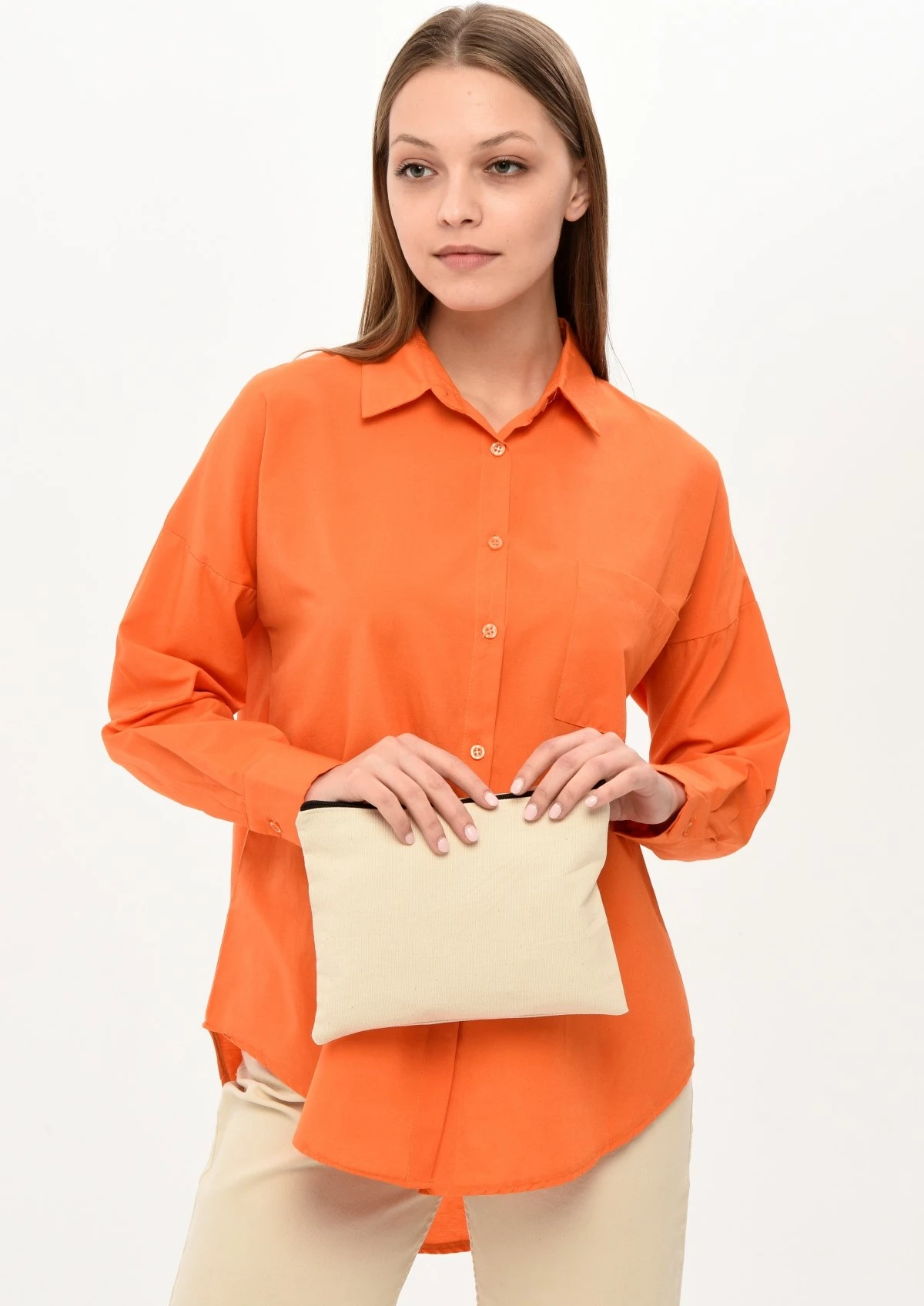 Çantë për make-up Zoozie Bags, krem, 25x18cm