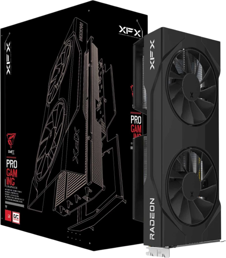 Kartelë grafike XFX Swift AMD Radeon RX 9060 XT OC 8GB GDDR6 128-bit HDMI, 2x DisplayPort, e zezë