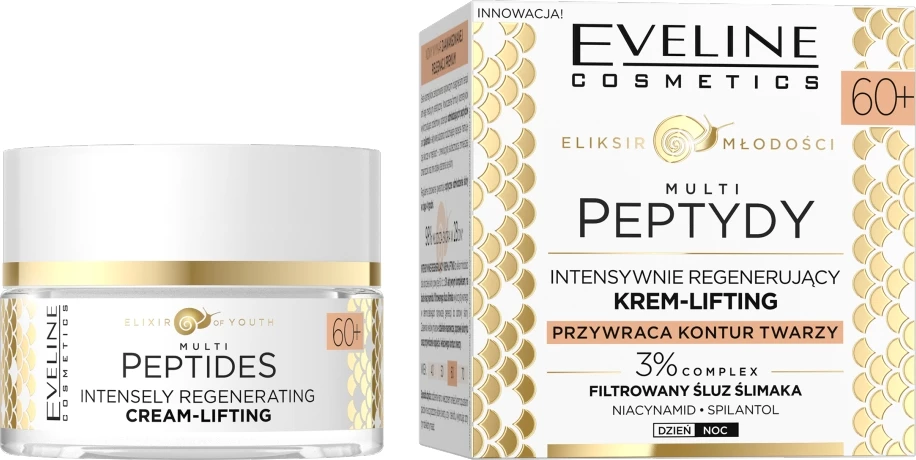 Krem për fytyrë për femra Eveline Cosmetics Elixir of Youth Intensively Regenerating Cream-Lift 60+, 50ml