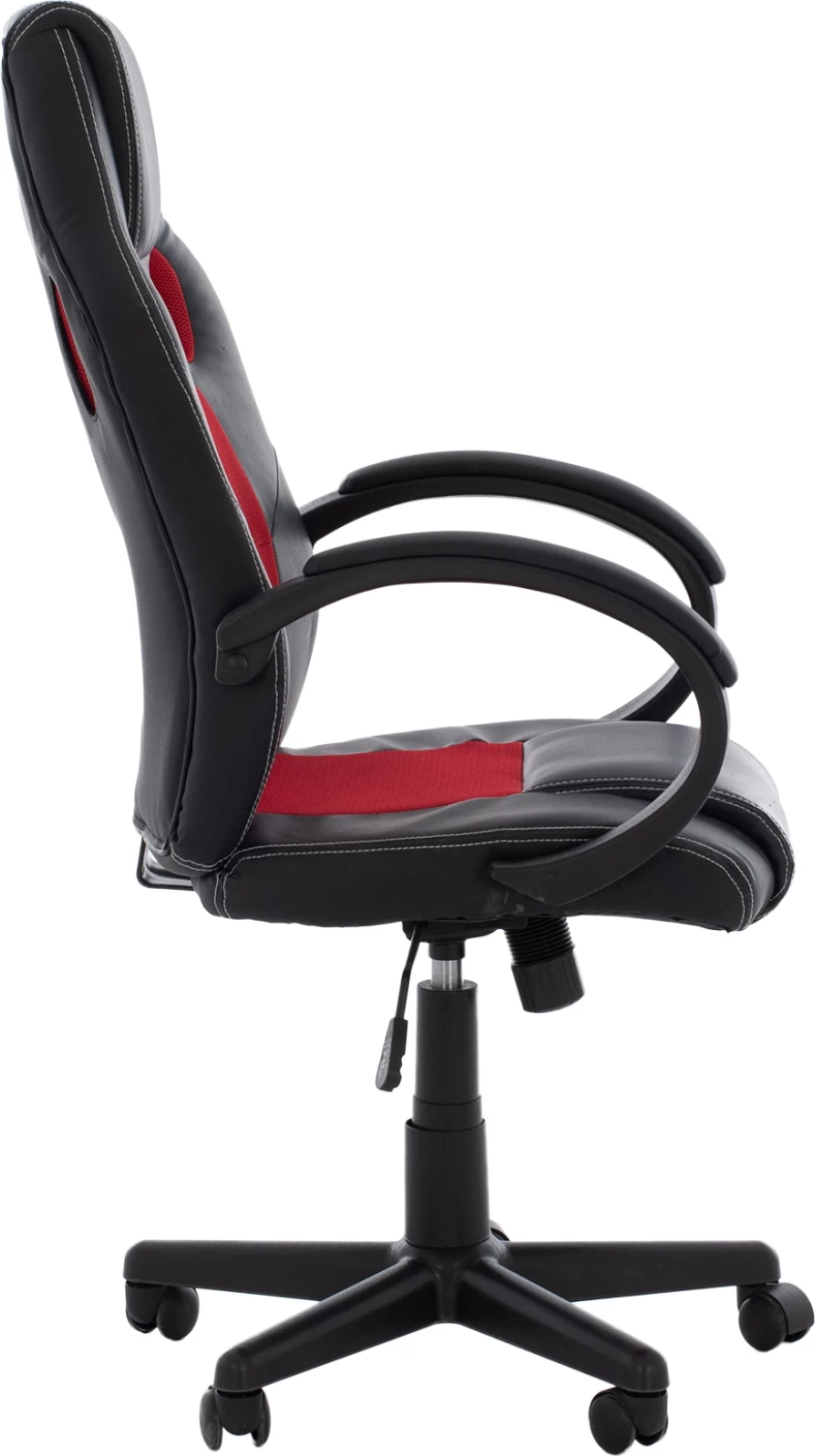 Karrige për zyre gaming bucket FH1041.01, e zezë me rrjetë të kuqe, 60x68x117