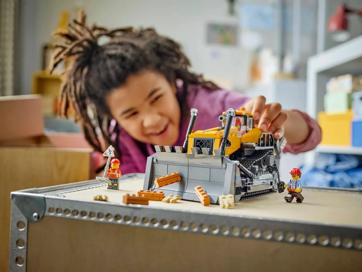 Set LEGO CITY buldozer i verdhë 60466 me 3 minifigura