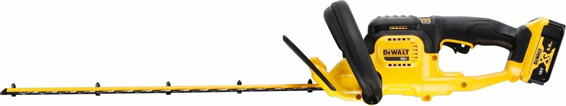 Gërshërë gardhi pa kabllo DeWalt DCMHT563P1-QW 55 cm, 18 V XR, bateri 5 Ah, me karikues, set 1 bateri, e verdhë/zezë