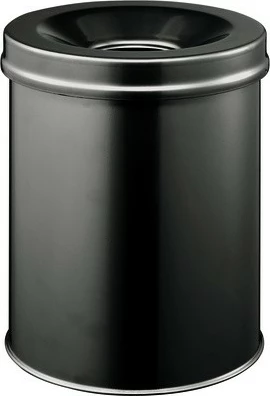 Kosh mbeturinash Durable 3305-01, 15L, rrumbullakët, çelik, kapak alumini, e zezë