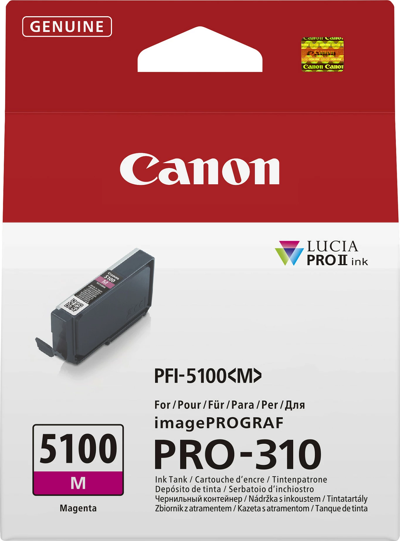 Kartrix boje Canon PFI-5100 M, 14.4 ml, për imagePROGRAF PRO-310, Magenta