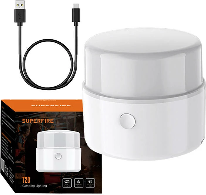 Llambë kampingu Superfire T20, 1200 mAh, 180 lm, e bardhë