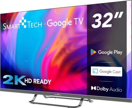 Televizor SmartTech 32" HD Google TV 32HG01V, 8GB, D-LED, gri