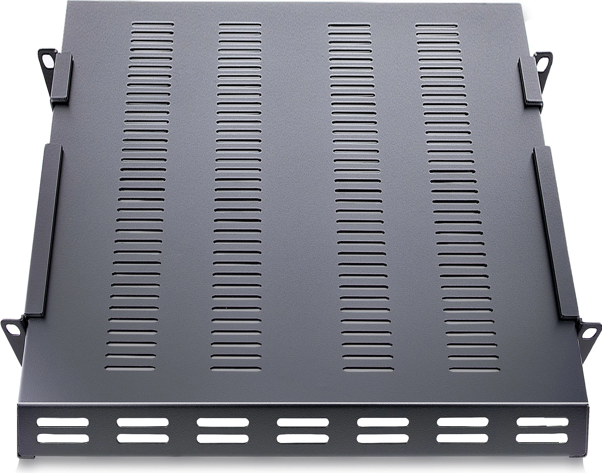 Raft i rregullueshëm për rack serveri StarTech ADJSHELFHDV, 1U, 4-post, i ventiluar, 150 kg, 49.5-97.4 cm, i zi