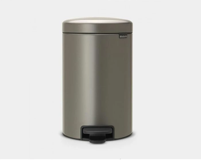 Kosh plehrash me pedal Brabantia NewIcon 12 L, kovë e brendshme plastike, Platinum