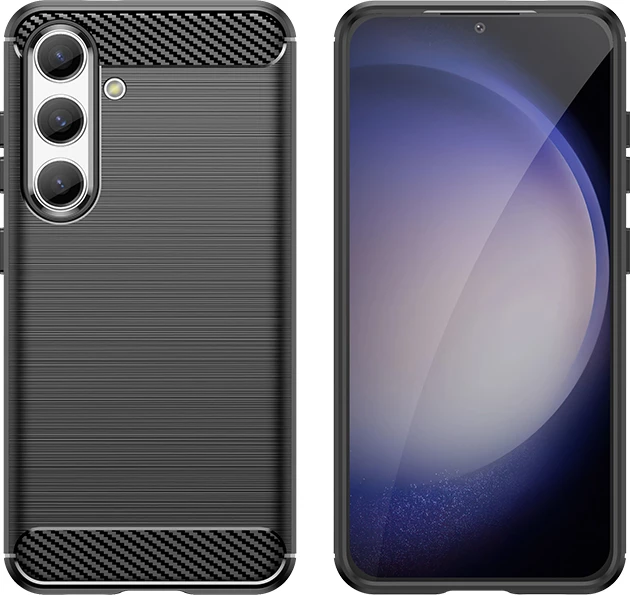 Mbështjellës Hurtel Carbon Case për Samsung Galaxy S24, TPU, i zi