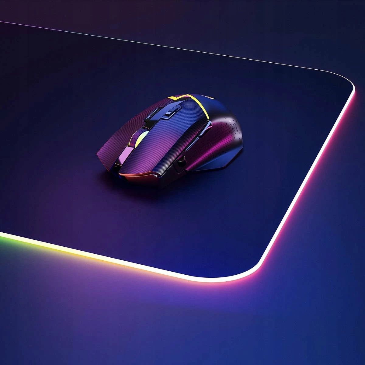 Maus gaming wireless Rampage Drop M3 V2 24000 DPI, Bluetooth/2.4 GHz, RGB, Black, set me kabllo USB-A në USB-C 1.2 m + adapter USB-A në USB-C + sliderë rezervë