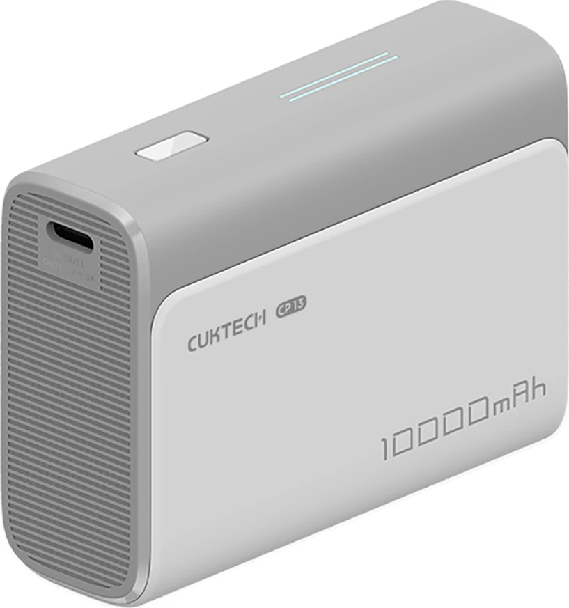 Power bank Cuktech CP13 10000mAh 30W PD 1C1A (USB-C + USB-A), gri