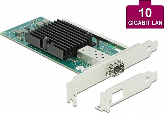 Kartë rrjeti DeLOCK PCIe x8 i82599EN, 1x SFP+ 10GbE, 10 Gbps, e brendshme, zezë/gjelbër