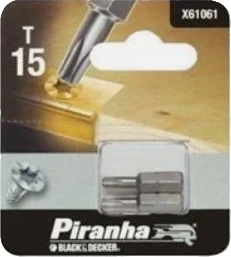 Bit Torx Black&Decker Piranha X61061 T15 25 mm, set 2 copë