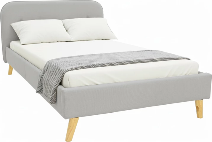 Krevat LumiLux, stof gri, 160x200cm