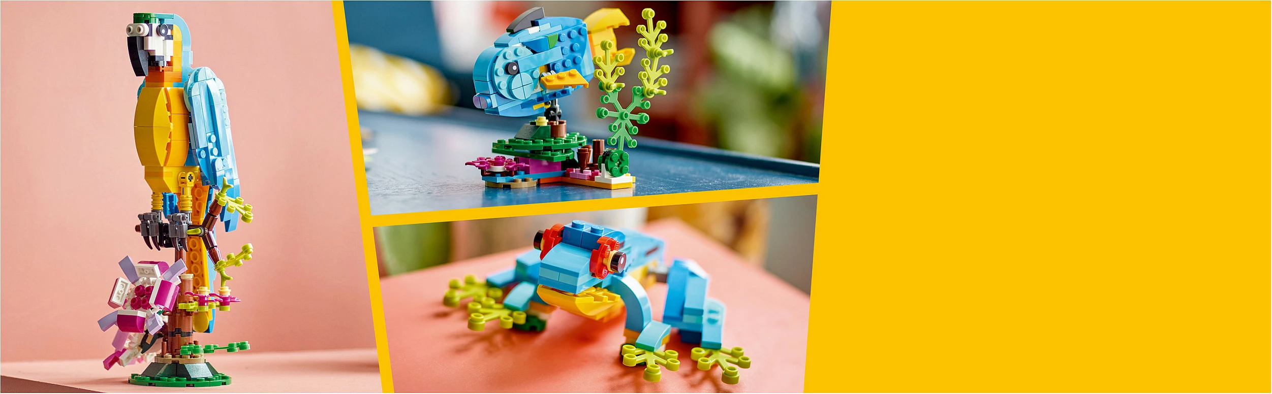 Set ndërtimi LEGO Creator 3-in-1 Papagalli Ekzotik, 253 pjesë, shumëngjyrësh