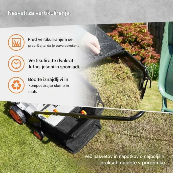 Vertikutues dhe aerator elektrik VONHAUS 2500192, 1800W, 38 cm, kosh 55 L