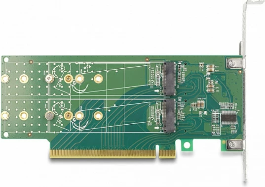 Kartë zgjerimi PCIe DeLOCK PCIe 4.0 x16 në 4x M.2 NVMe (Key M) 22110/2280/2260, low-profile, metalike