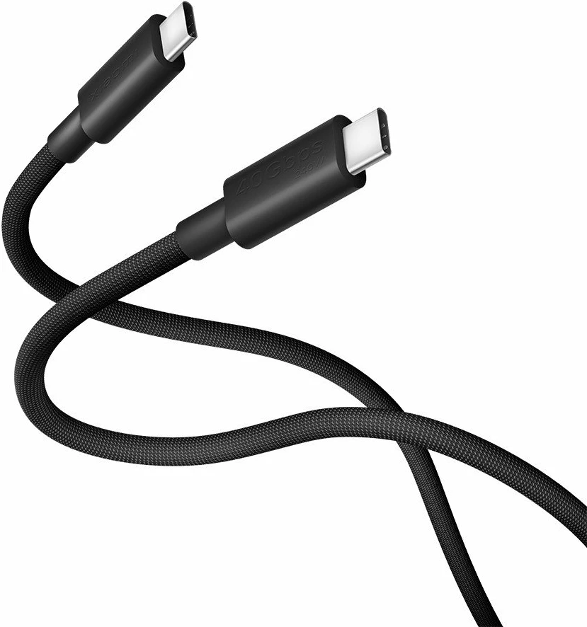 Kabllo USB-C në USB-C Xiaomi 6A USB4 e thurur 1m 120W 40Gbps e zezë
