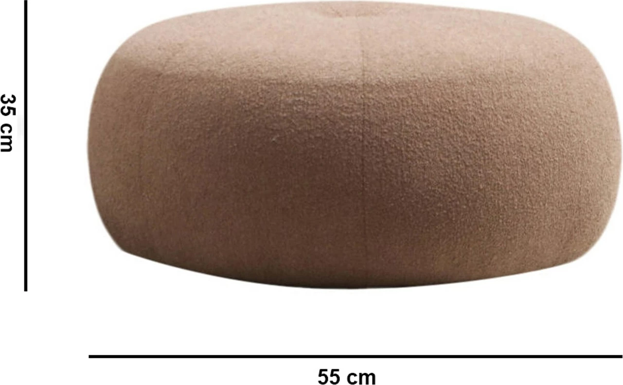 Puf Tina, ngjyrë kapuçino, Atelier del Sofa