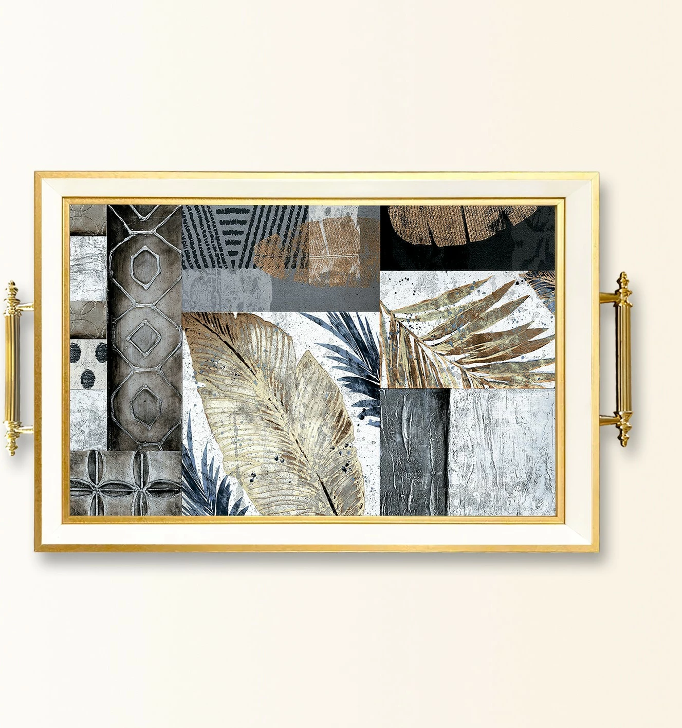 Tabaka prej qelqi Aberto Design, shumëngjyrëshe, TPB9890, 50x29x3.5cm