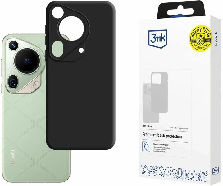 Kutia mbrojtëse për telefon 3mk Matt Case Huawei Pura 70 Ultra, e zezë