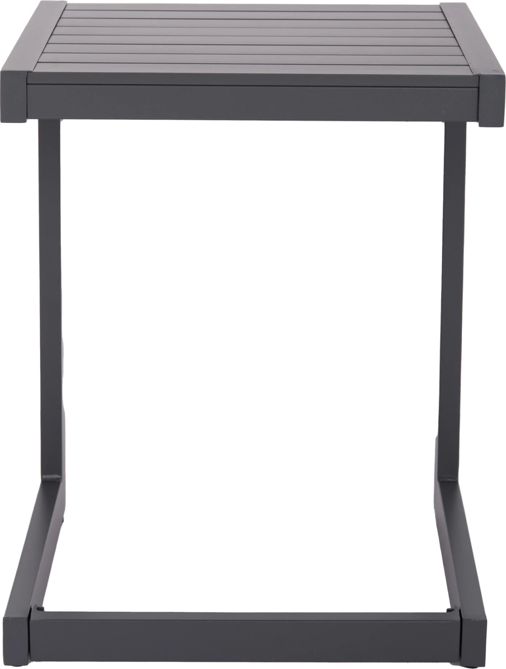 Tavolinë anësore për shezlong, alumin, ngjyrë gri e errët, BELLING FH6274.03, 42x43x53cm